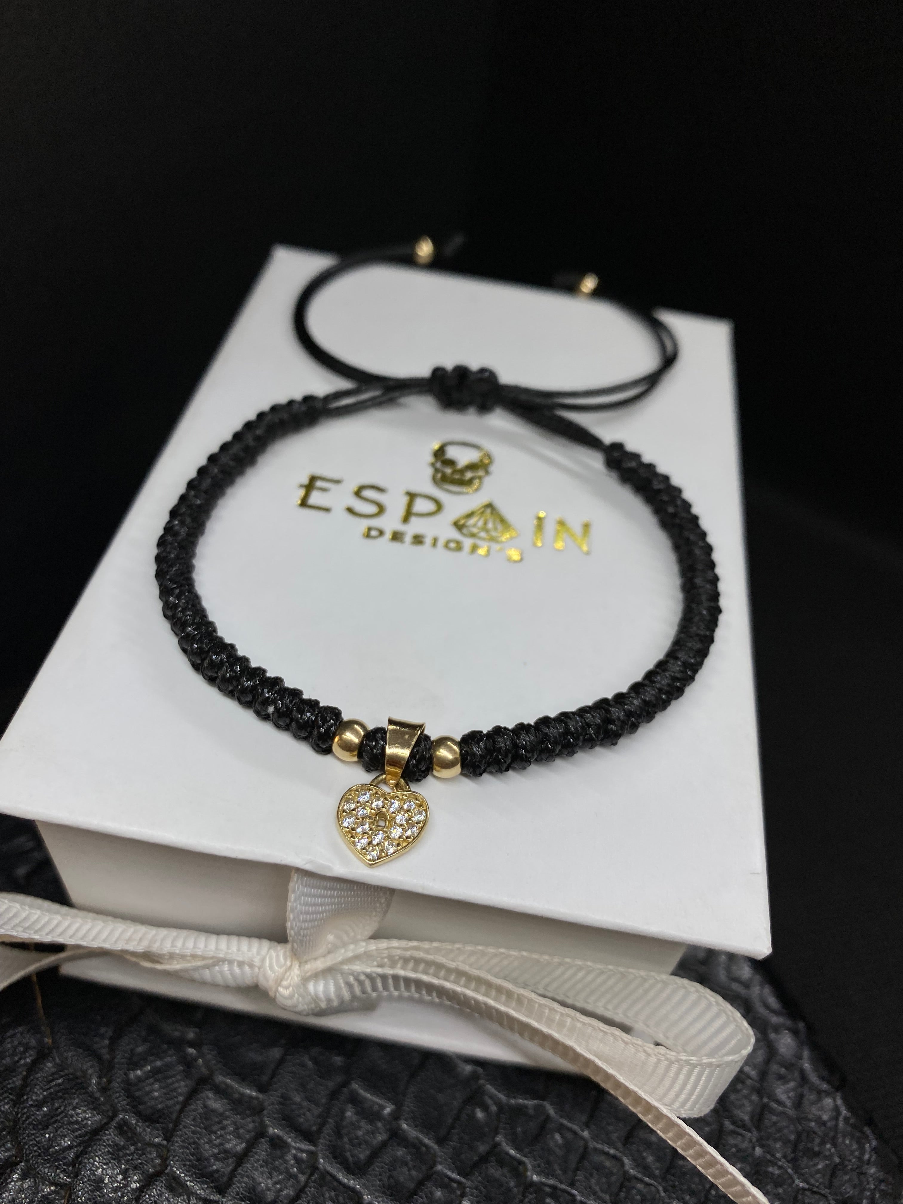 PULSERA CORAZON ORO 10K CON ZIRCONIAS