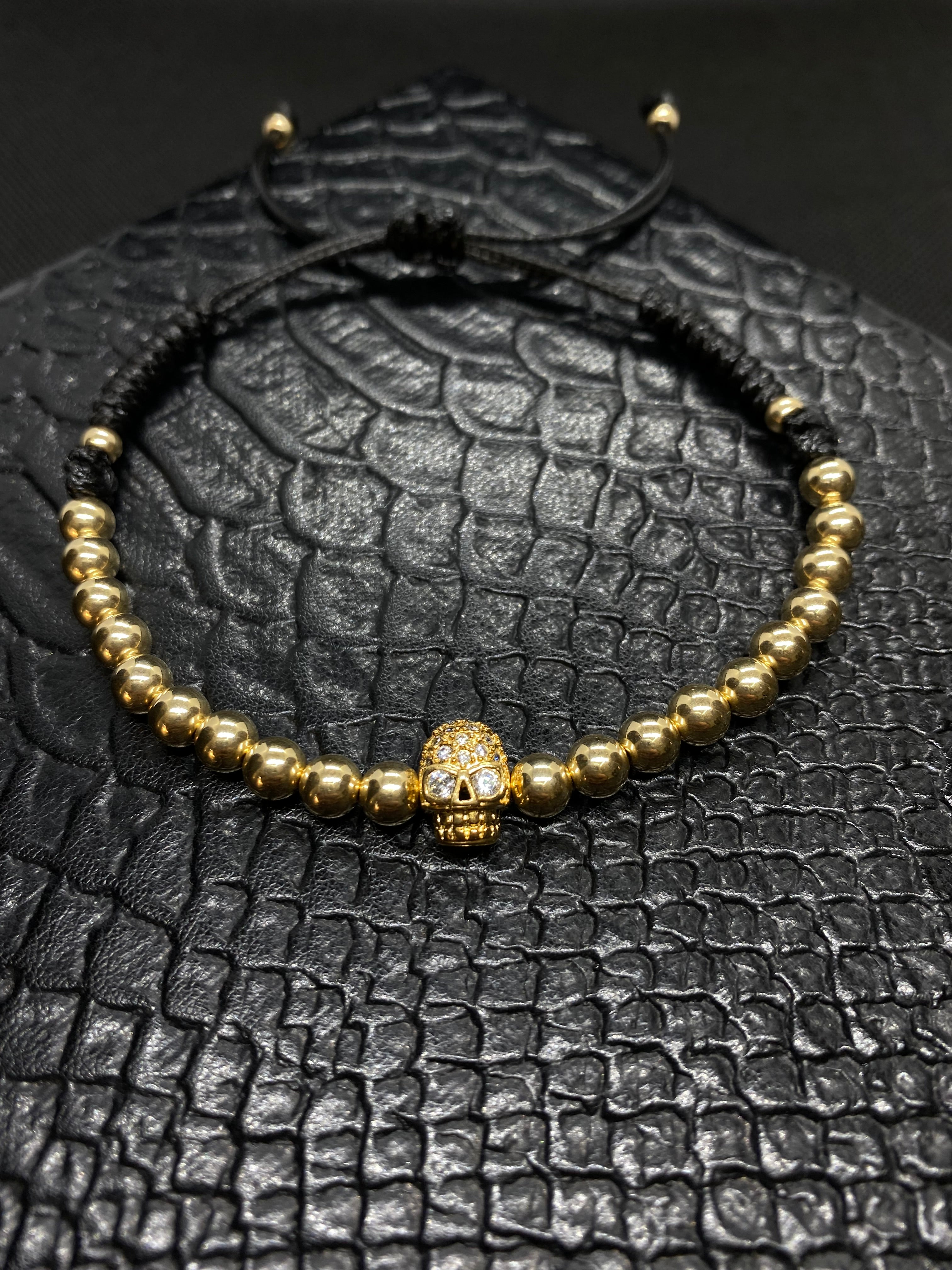 PULSERA BOLITAS DE ORO REAL CON CLAVERA CHAPA ORO 24K INCRUSTACIONES DE ZIRCONIAS